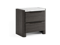 Magnussen Home Keaton Black Queen Upholstered Panel Bed With Nightstand