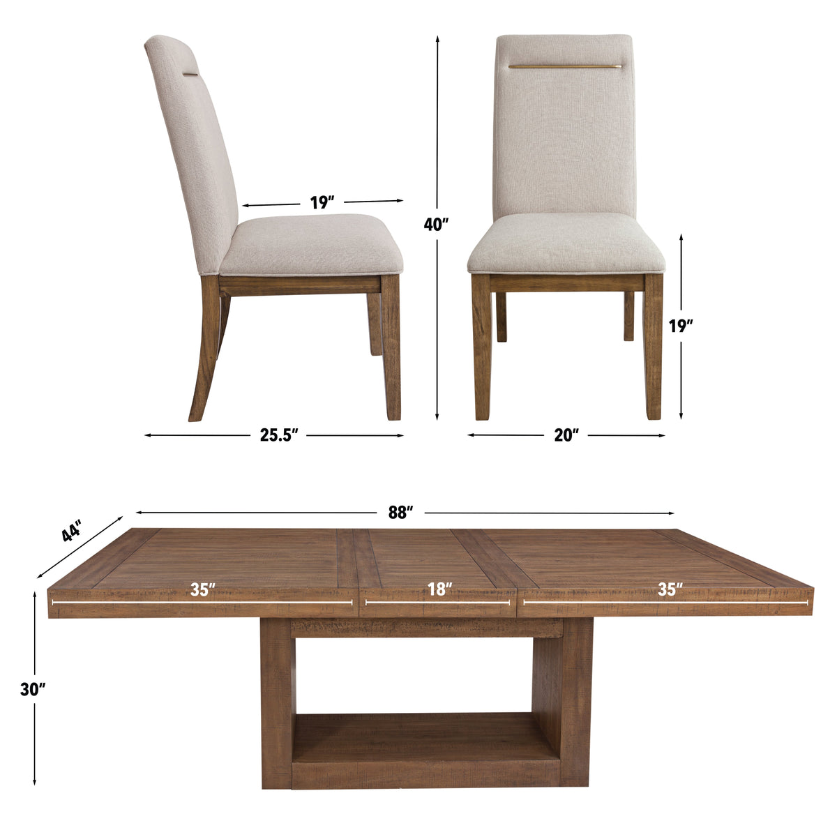 Garland Brown Dining Table and 6 Chairs
