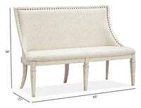 Magnussen Home Newport Alabaster Extendable Rectangular Dining Table With 4 Arm Chairs Upholstered Bench And Buffet