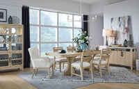 Magnussen Home Somerset Butternut Extendable Trestle Dining Table With 6 Side Chairs