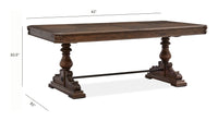 Magnussen Home Durango Willadeene Brown Extendable Trestle Dining Table With 4 Upholstered Side Chairs