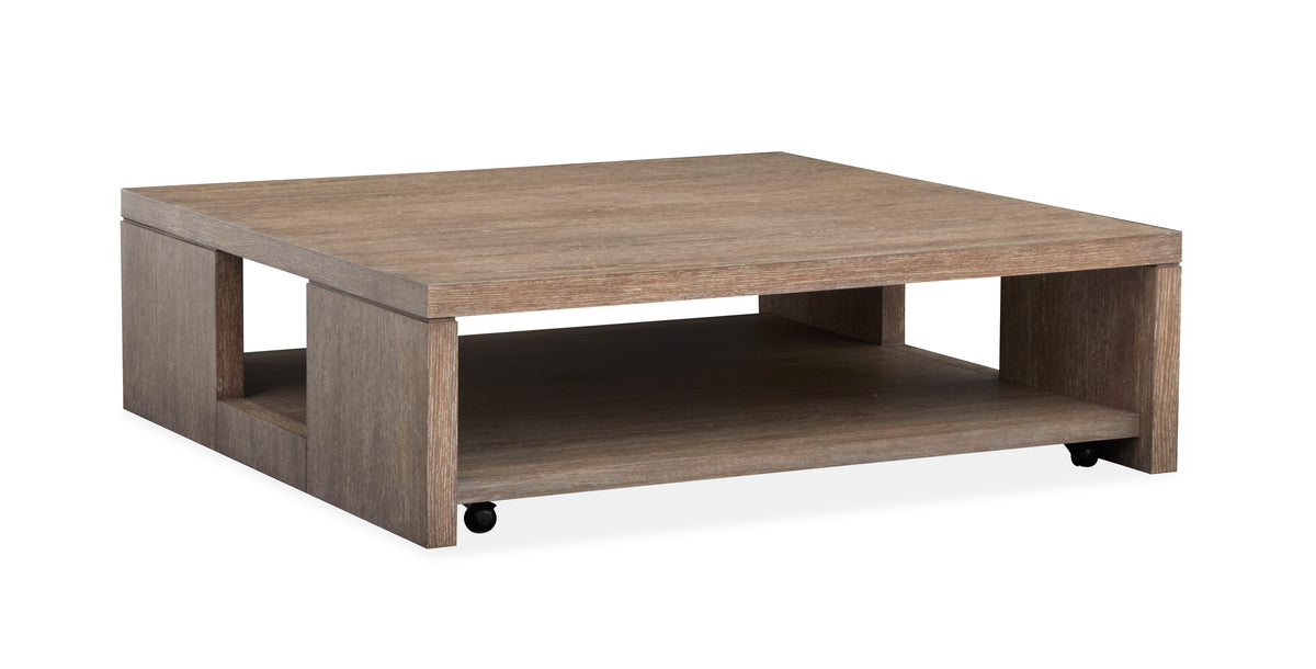 Magnussen Home Conway Spiced Brown Square Cocktail Table With Casters