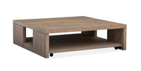 Magnussen Home Conway Spiced Brown Square Cocktail Table With 2 Rectangular End Table And Console Sofa Table