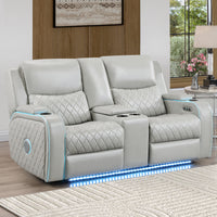 Luna Ice Power Console Loveseat 71" x 39.5" x 42"H