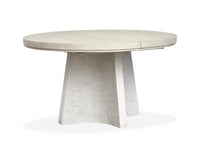 Magnussen Home Lorelei Misty Cloud Extendable 54" Round Dining Table With 2 Side Chairs And 2 Host Chairs