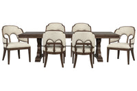 Magnussen Home Jubilee Brown Extendable Trestle Dining Table With 6 Arm Chairs