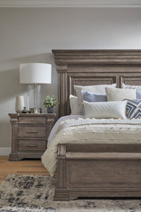 Pulaski Madison Ridge Natural Bark King Bed With Chest Footboard