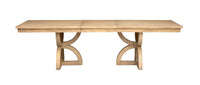 Magnussen Home Coventry Honey Maple Extendable Trestle Dining Table With 6 Upholstered Side Chairs