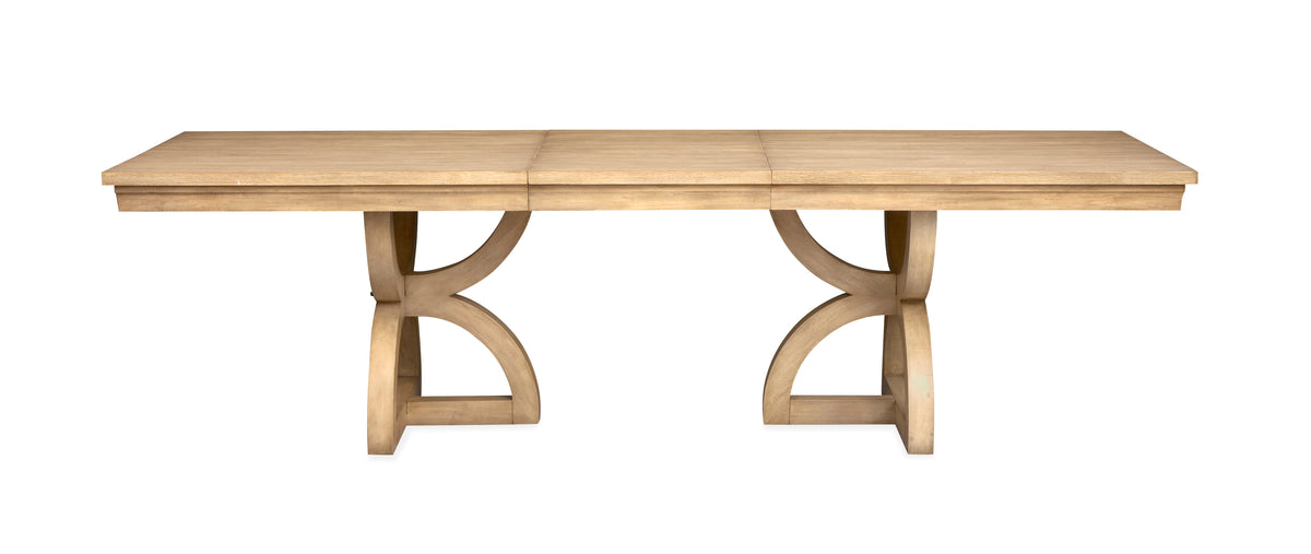 Magnussen Home Coventry Honey Maple Extendable Trestle Dining Table With 4 Side Chairs And Buffet