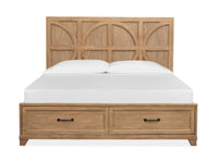 Magnussen Home Coventry Honey Wheat Queen Panel Storage Bed With Nightstand