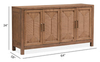 Magnussen Home Lindon Belgian Wheat Extendable Rectangular Dining Table With 6 Paper Cord Side Chairs And Buffet