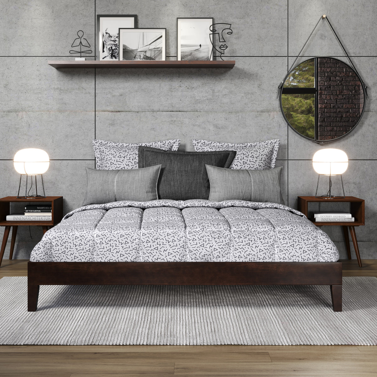 Nix Solid Wood King Platform Bed, Natural
