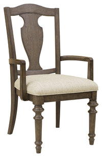Pulaski Saddle Creek Timber Brown Extendable Leg Dining Table With 6 Wood Back Arm Chairs