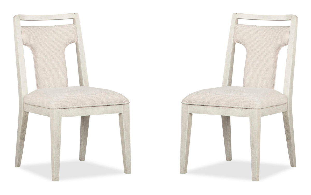 Magnussen Home Lorelei Misty Cloud Extendable 54" Round Dining Table With 2 Side Chairs And 2 Host Chairs