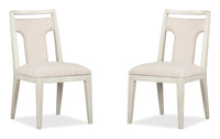 Magnussen Home Lorelei Misty Cloud Extendable 54" Round Dining Table With 2 Side Chairs And 2 Host Chairs