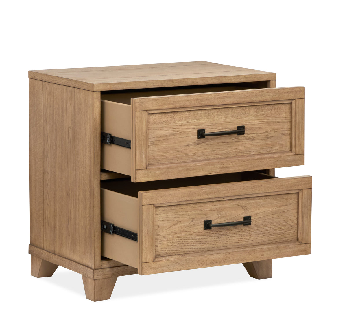 Magnussen Home Coventry Honey Wheat Queen Panel Bed With 2 Nightstands