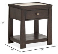 Magnussen Home Tauren Coffee Bean Queen Panel Bed With Open Nightstand