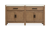 Magnussen Home Plum Creek Sierra Brown Rectangular Dining Table With 6 Upholstered Side Chairs And Server