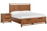 Magnussen Home Conway Honey Wheat Queen Panel Storage Bed With Nightstand