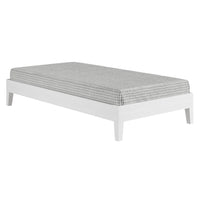 Nix White Solid Wood Platform Bed, Twin