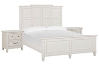 Magnussen Home Willowbrook Egg Shell White California King Panel Bed With 2 Nightstands