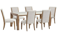 Magnussen Home Plum Creek Sierra Brown Rectangular Dining Table With 6 Upholstered Side Chairs