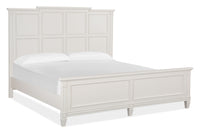 Magnussen Home Willowbrook Egg Shell White California King Panel Bed With 2 Open Nightstands