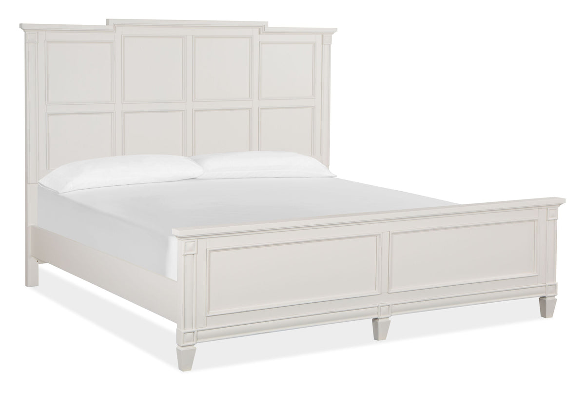 Magnussen Home Willowbrook Egg Shell White California King Panel Bed With 2 Nightstands