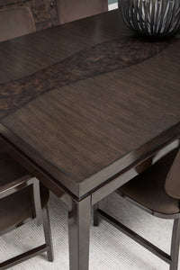 Pulaski Modern Mosaic Brown Leg Dining Table With 2 Side Chairs And 2 Arm Chairs