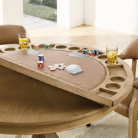 Rylie Dining Table with Game Top, Natural Finish