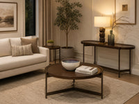 Magnussen Home Wren Dark Brown Tray Cocktail Table With End Table
