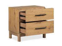 Magnussen Home Davenport Rustic Caramel Queen Panel Bed With 2 Nightstands