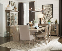 Magnussen Home Tinley Park Dove Tail Grey Extendable Rectangular Dining Table With 4 Side Chairs And Bench