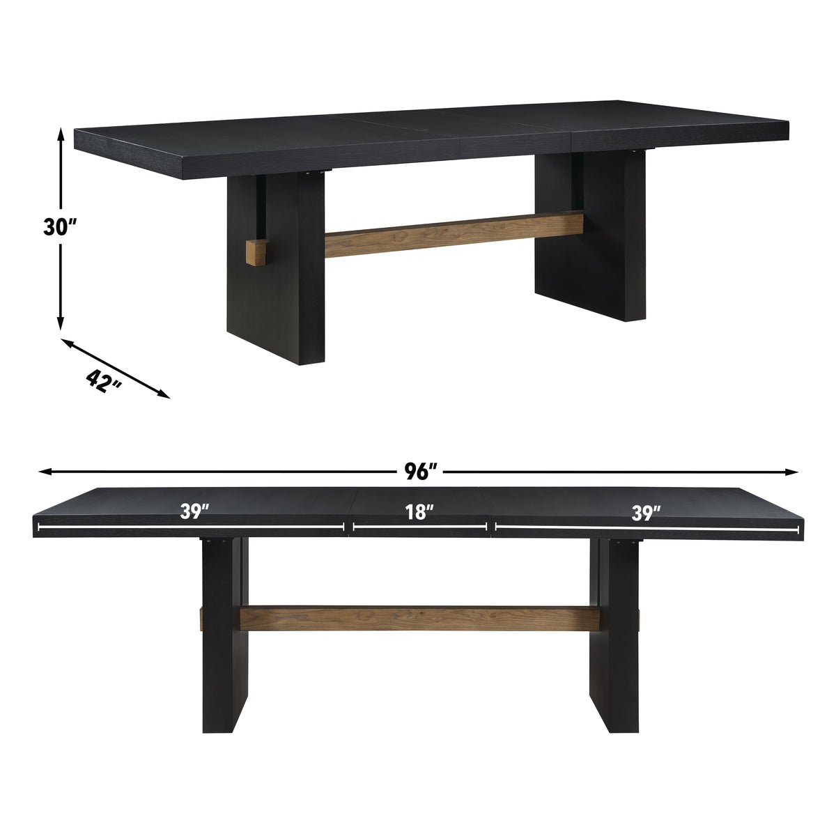 Aubrey Black 7pc Dining Set