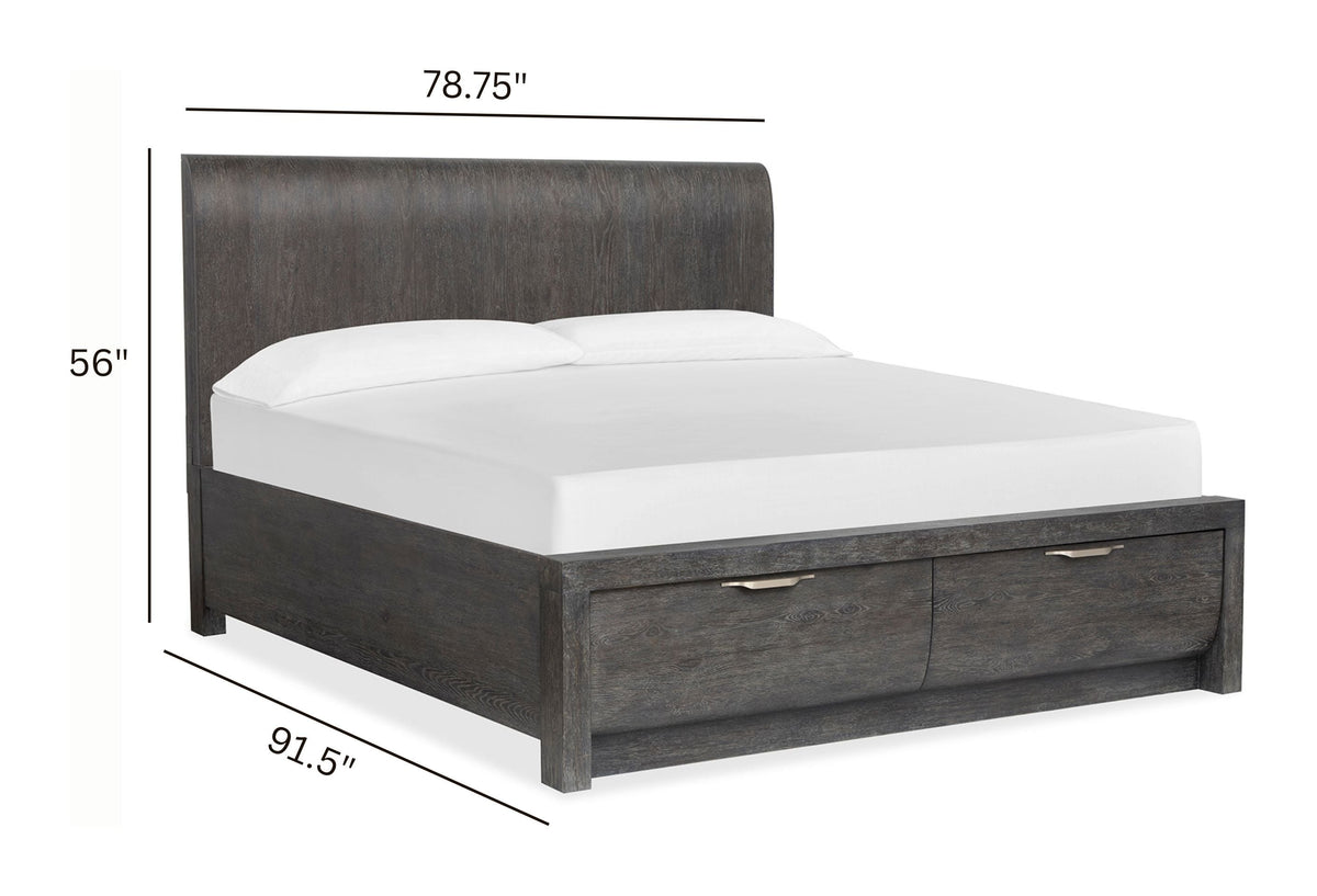 Magnussen Home Kinsley Black Heron King Panel Storage Bed