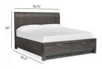 Magnussen Home Kinsley Black Heron King Panel Storage Bed