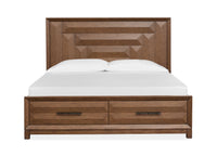 Magnussen Home Callisto Bourbon Brown King Panel Storage Bed With 2 Nightstands