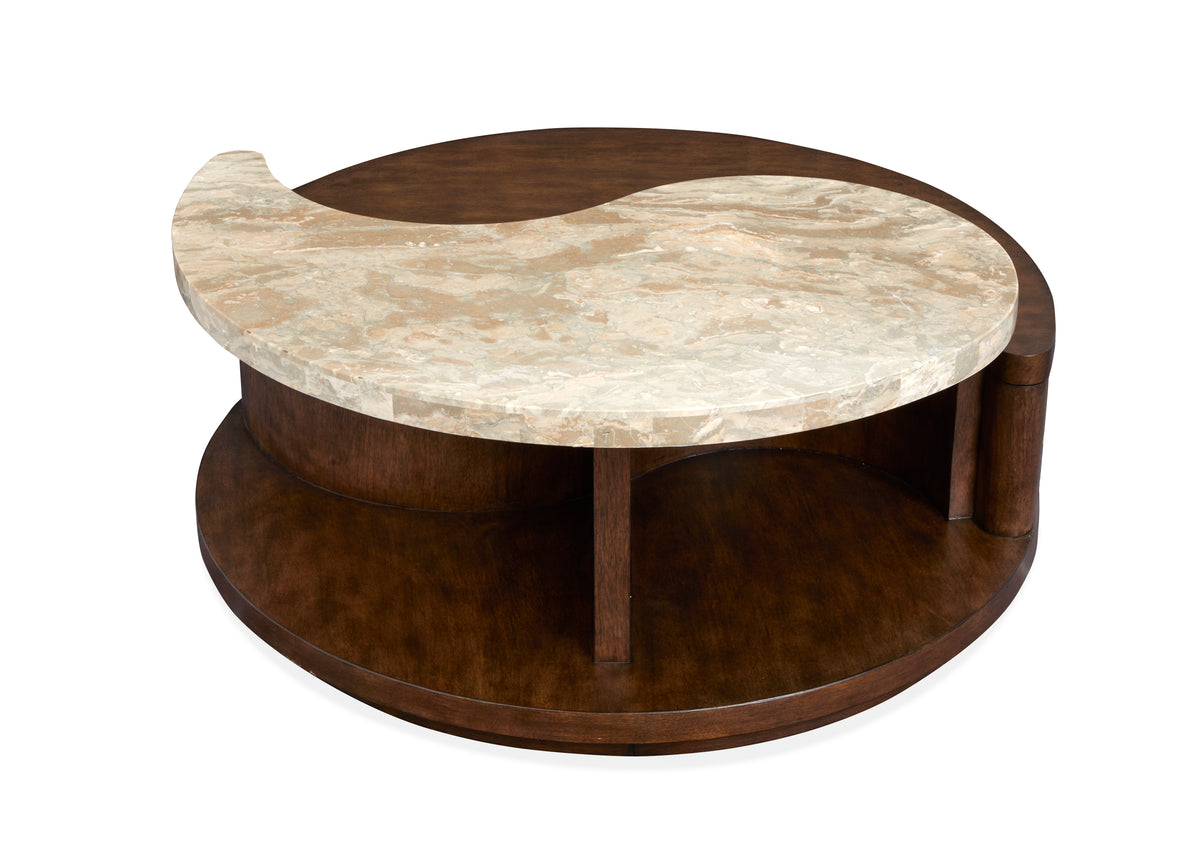 Magnussen Home Mcpherson Burnt Umber Round Cocktail Table With Casters