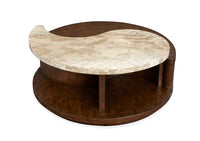 Magnussen Home Mcpherson Burnt Umber Round Cocktail Table With End Table