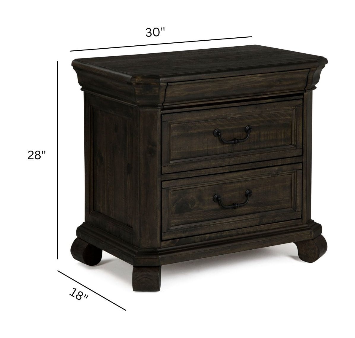 Magnussen Home Bellamy Peppercorn Drawer Nightstand