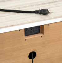 Magnussen Home Plum Creek Sierra Brown Queen Panel Bed 2 Nightstands And Drawer Dresser With Landscape Mirror
