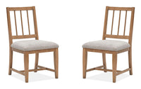 Magnussen Home Lindon Belgian Wheat Extendable Rectangular Dining Table With 2 Grey Side Chairs And 2 Arm Chairs