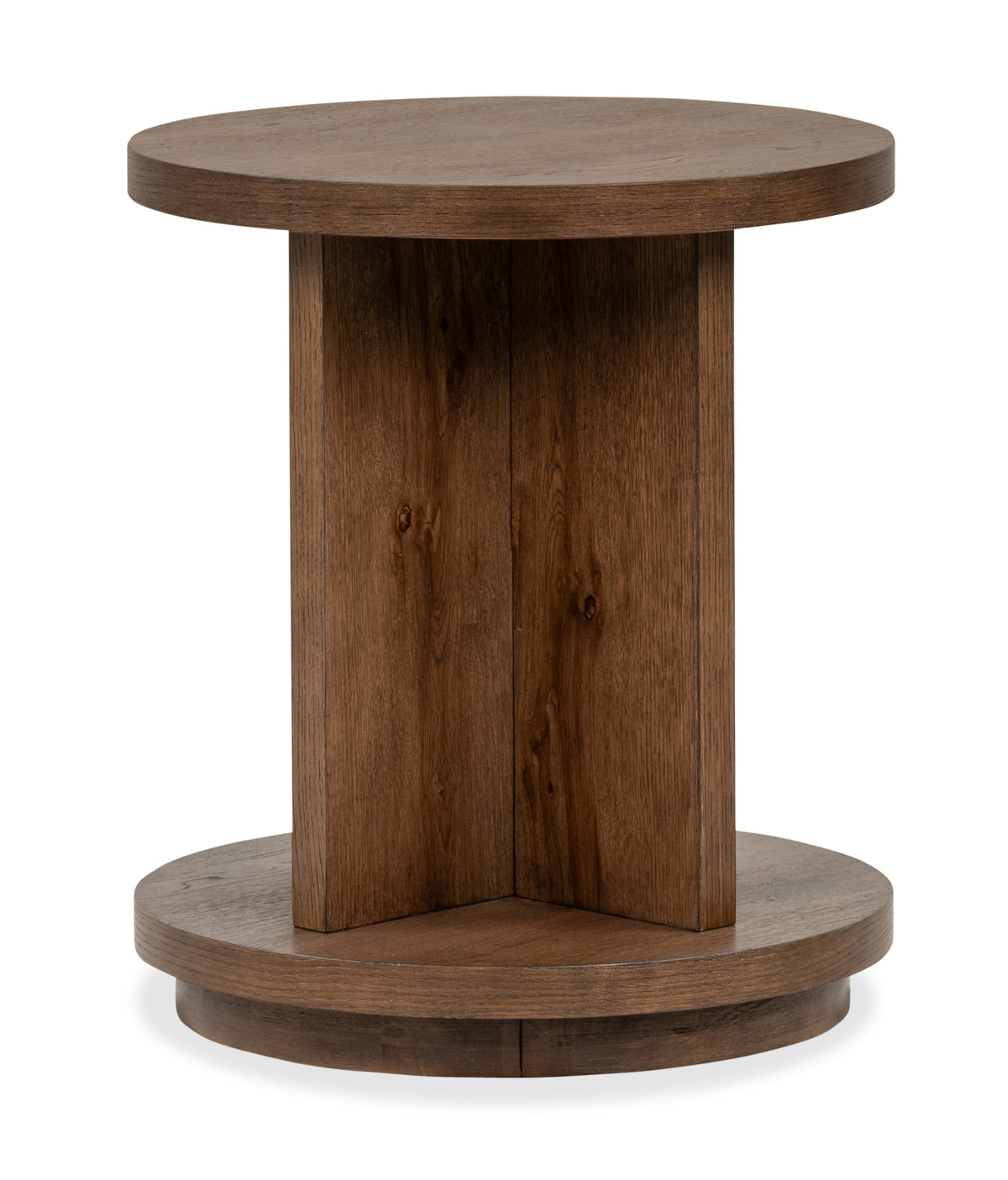 Magnussen Home Oswald Brown Round Cocktail Table With 2 End Tables