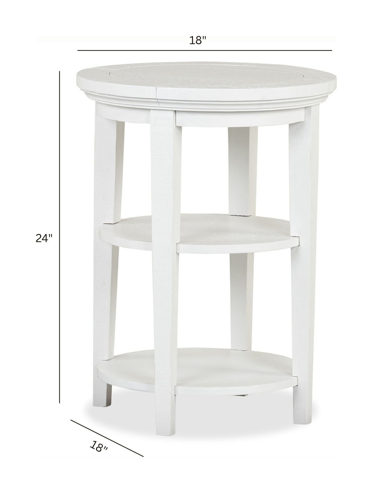 Magnussen Home Heron Cove Chalk White Round Accent End Table