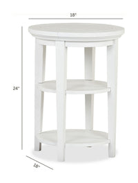 Magnussen Home Heron Cove Chalk White Round Accent End Table