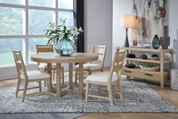 Magnussen Home Somerset Butternut Extendable Trestle Dining Table With 6 Side Chairs