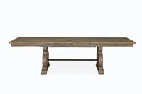Magnussen Home Tinley Park Dove Tail Grey Extendable Rectangular Dining Table With 4 Side Chairs Server And Dining Cabinet