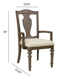 Pulaski Saddle Creek Timber Brown Extendable Leg Dining Table With 6 Wood Back Arm Chairs