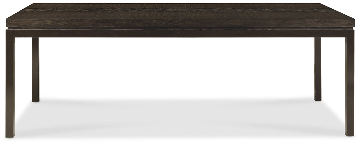 Pulaski Modern Mosaic Brown Leg Dining Table With 6 Arm Chairs And Sideboard