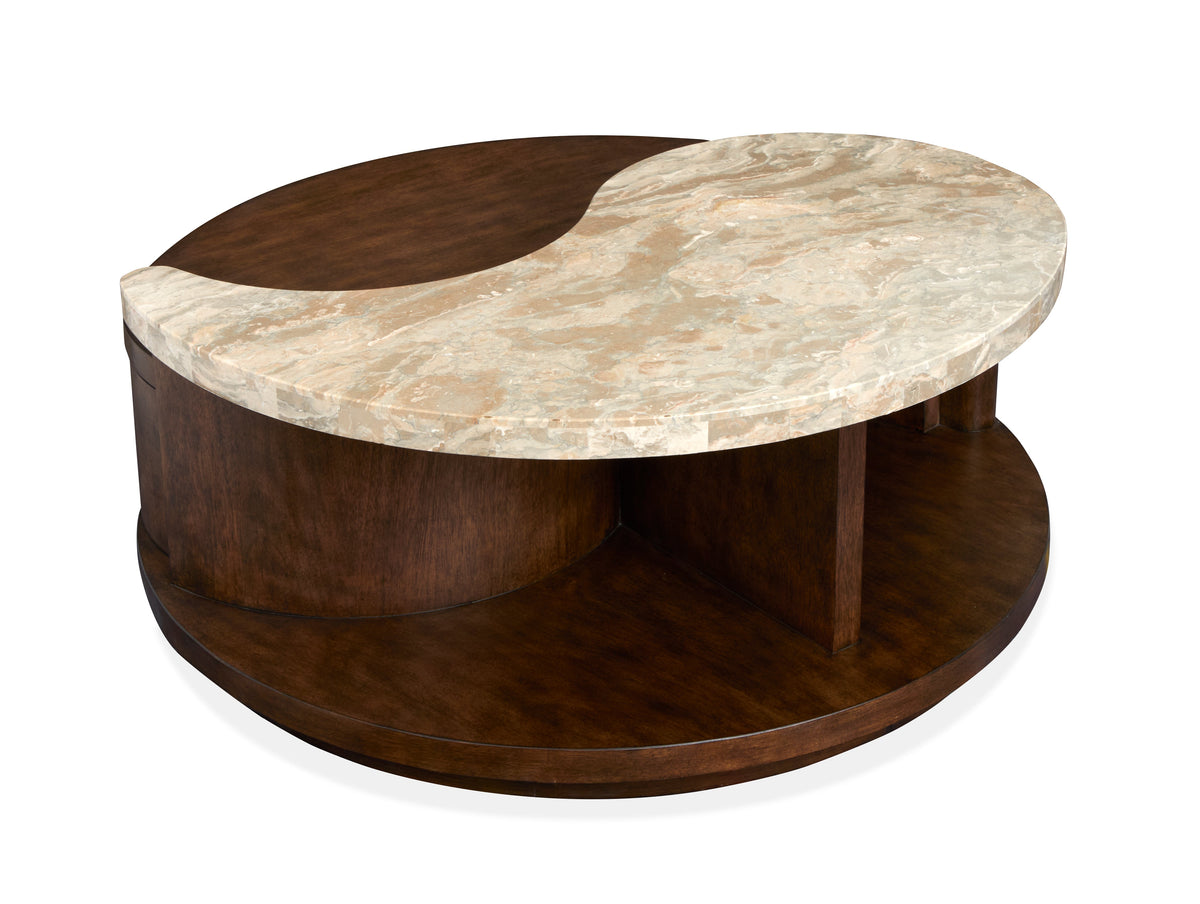 Magnussen Home Mcpherson Burnt Umber Round Cocktail Table With 2 End Table